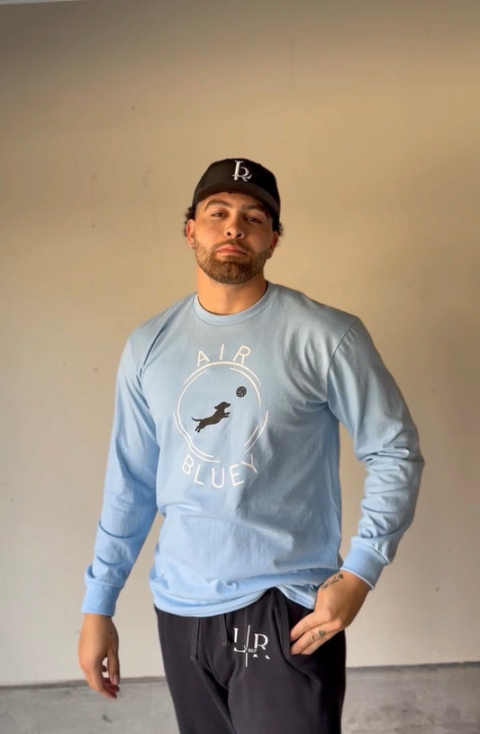 "Air Bluey" Dachshund Long Sleeve Shirt (Light Blu)