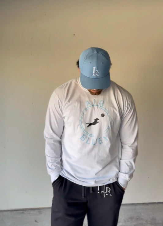 "Air Bluey" Dachshund Long Sleeve Shirt (White)