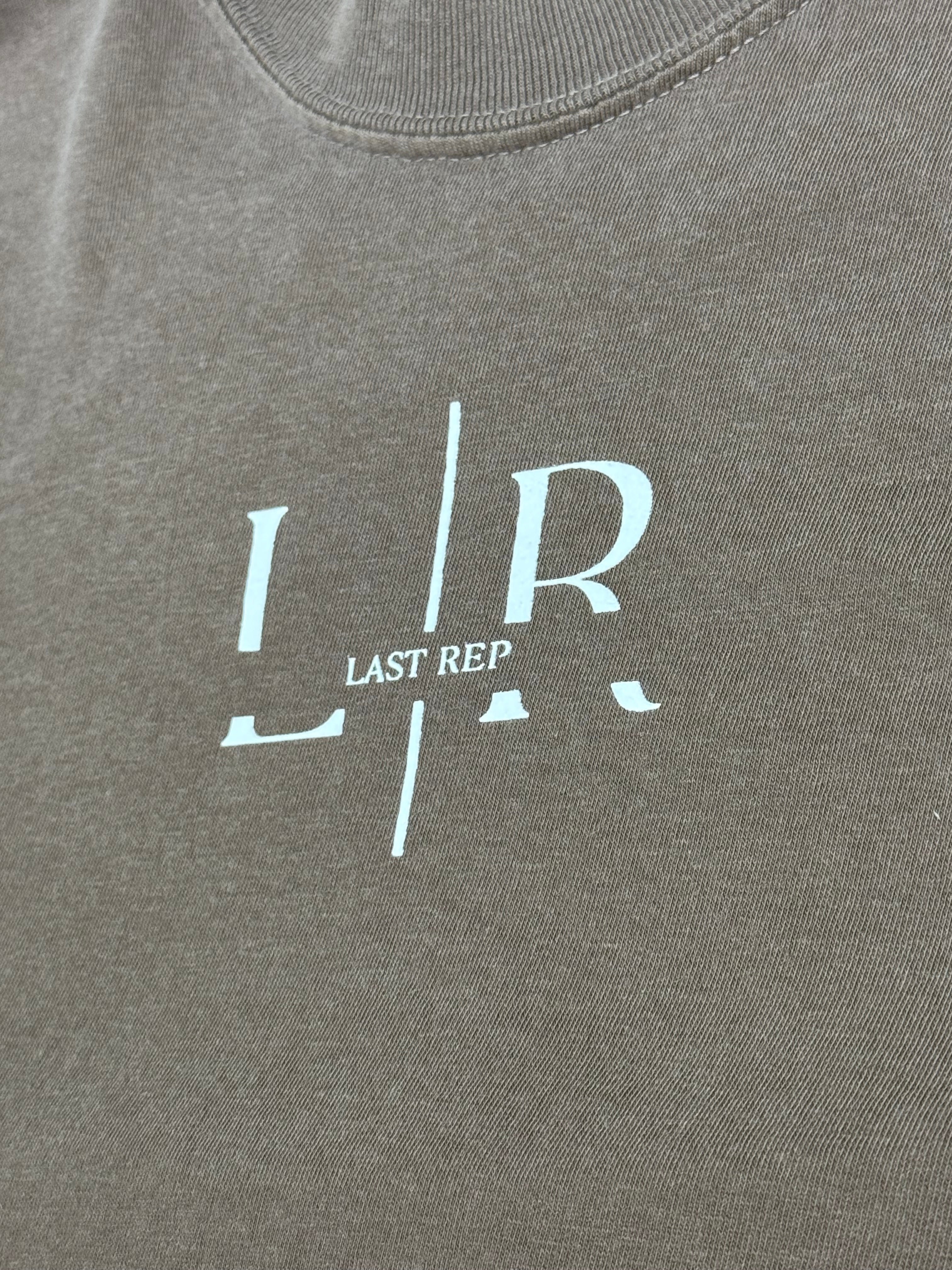 brown fabric with 'LR' logo on a gray background