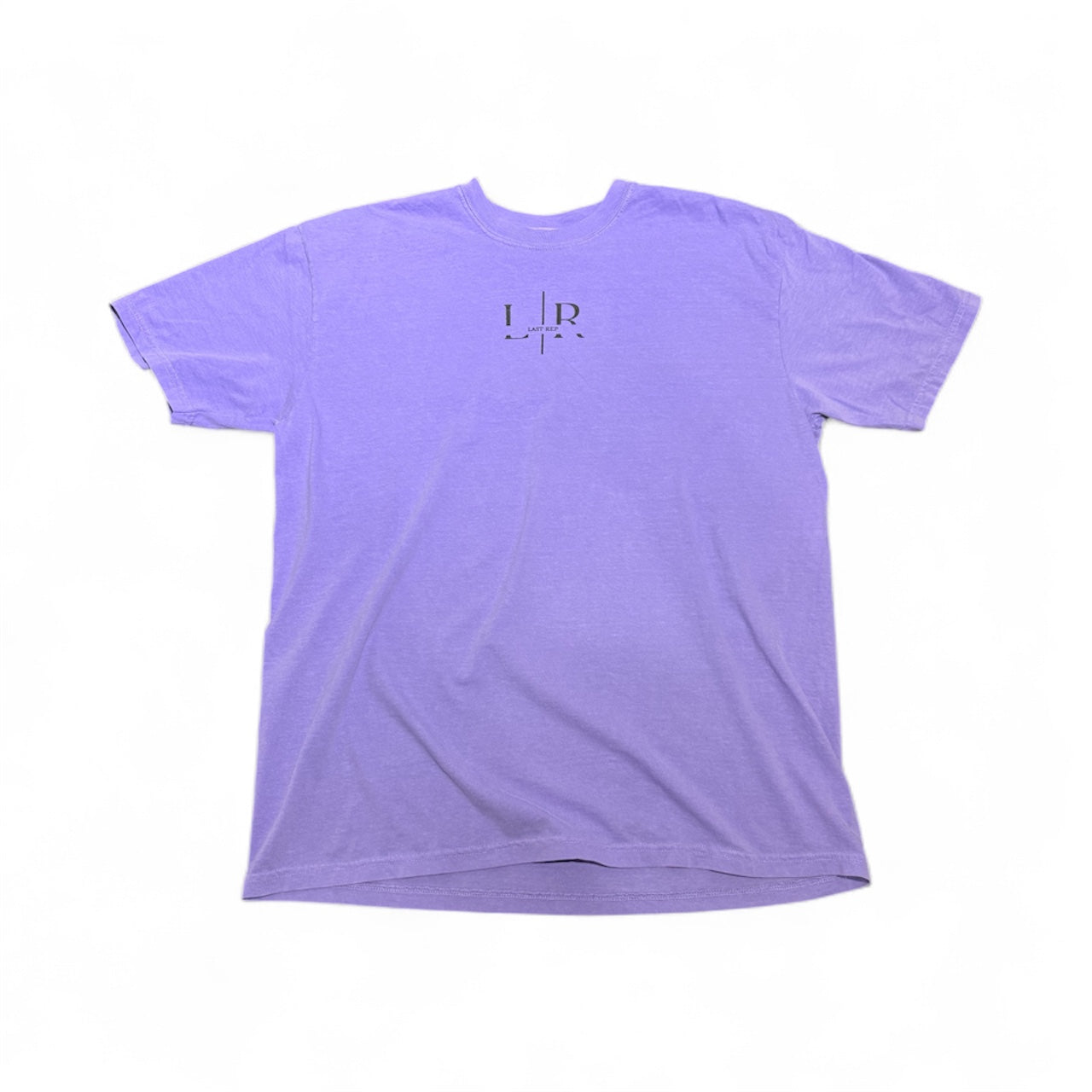 Purple t-shirt with a logo on a white background