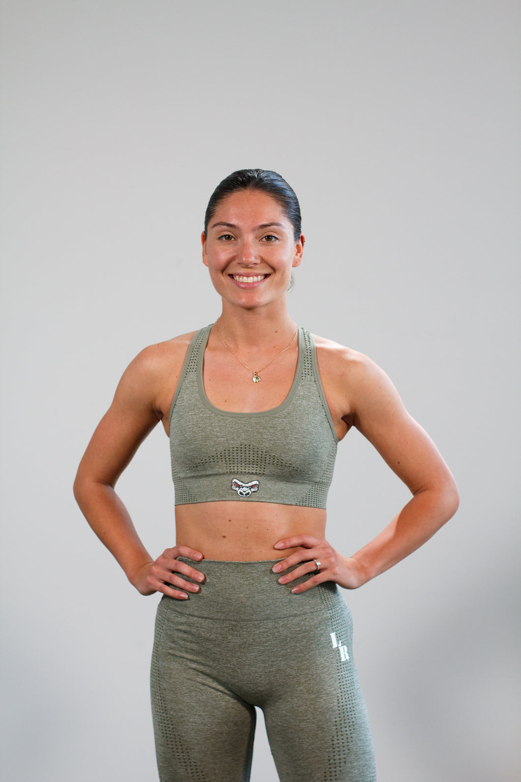 Stretch LR Olive Green Sports Bra