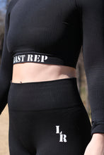 Load image into Gallery viewer, Stretch LR Black Long Sleeve Crop
