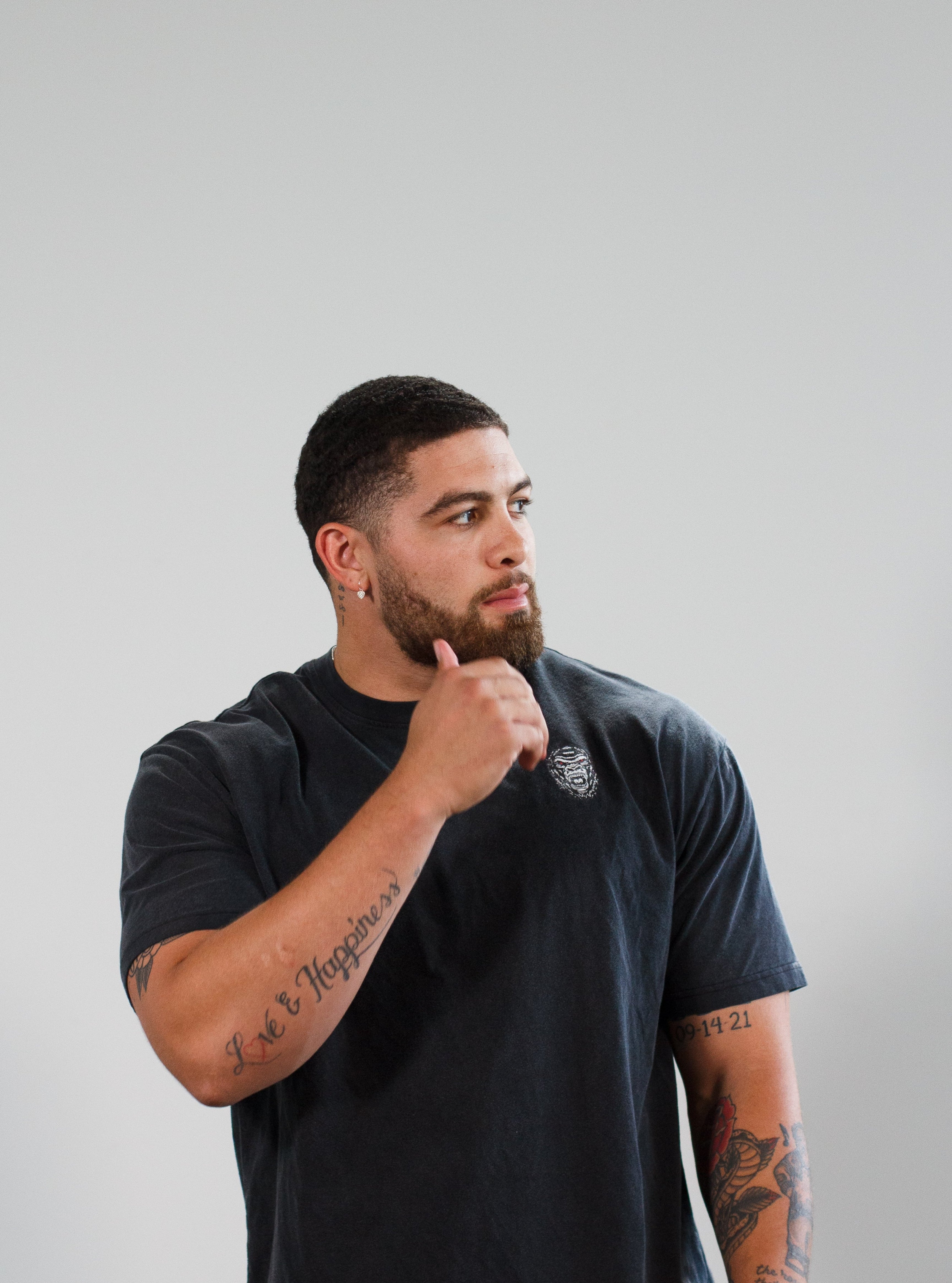 man modeling last rep pump cover