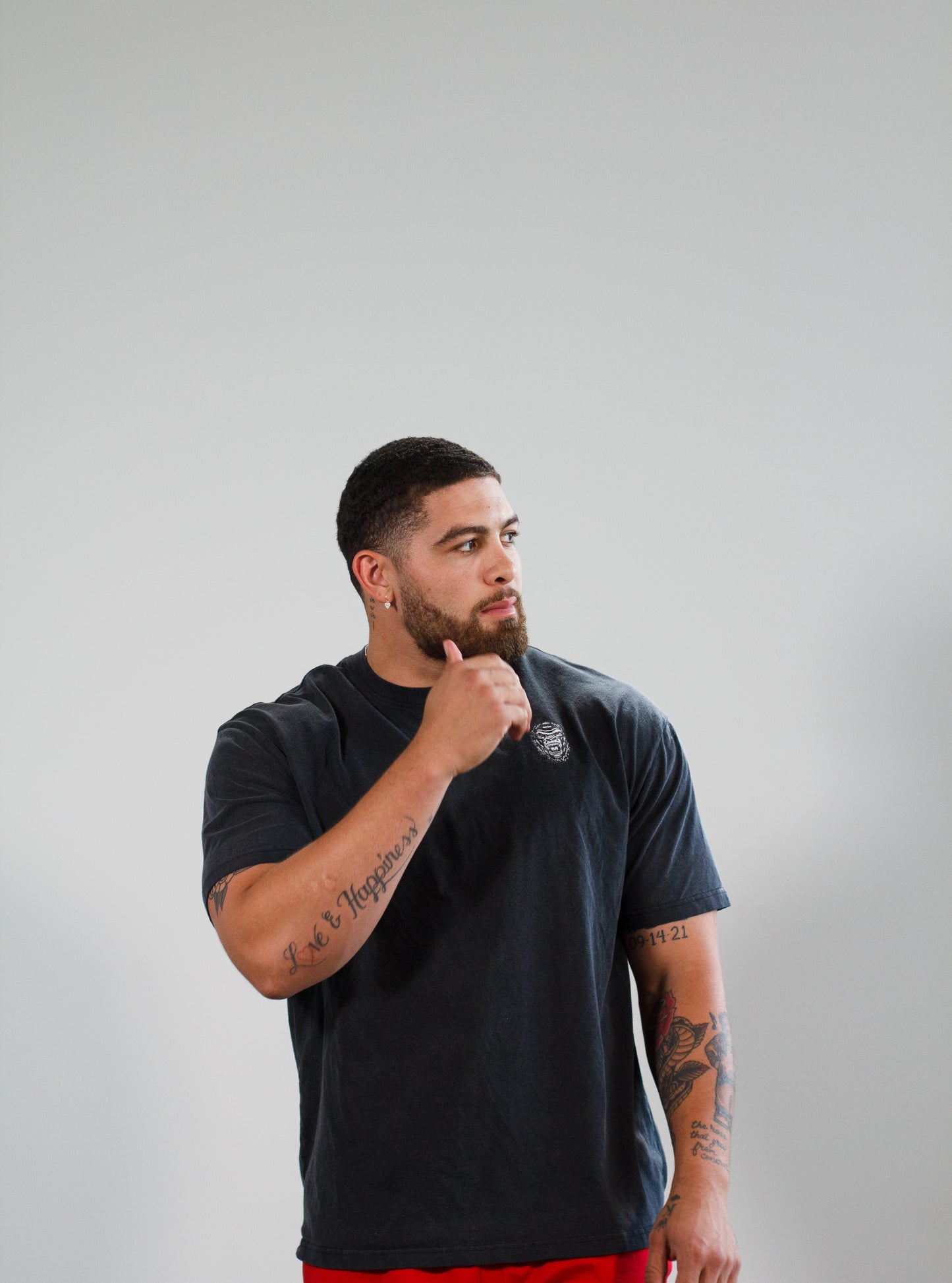 man modeling last rep pump cover